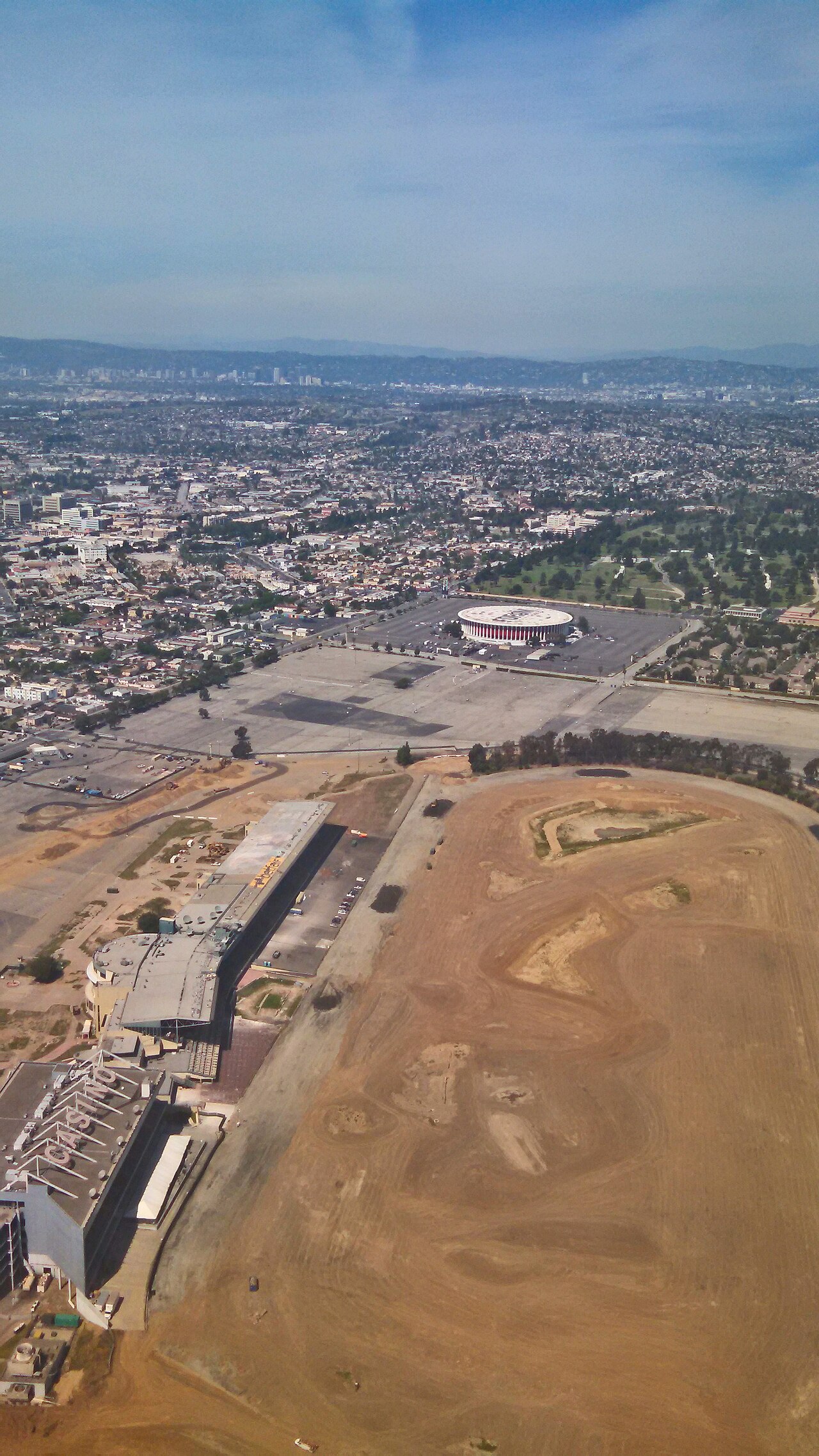 Belmont Park — Another View of the Inglewood Forum from the air